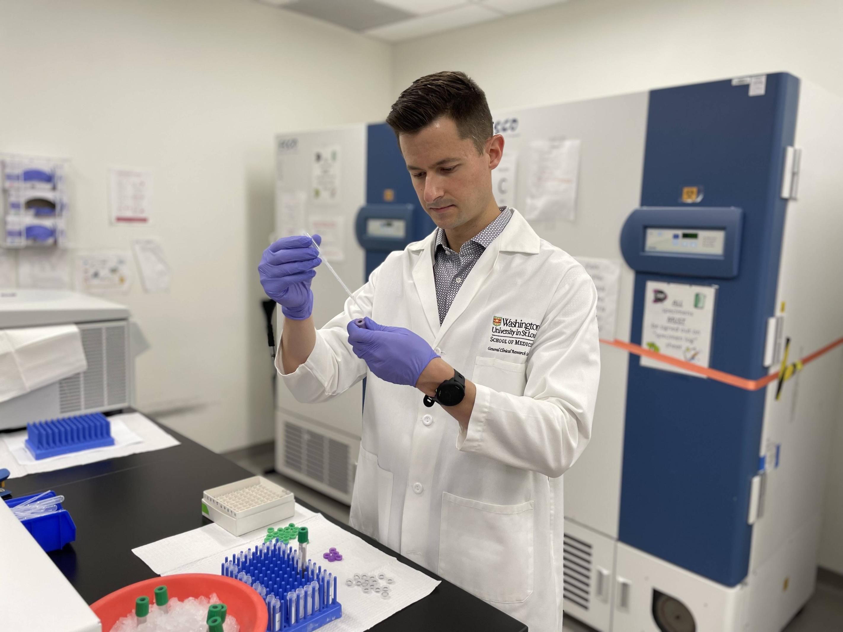 Dr. Max Petersen in the lab.